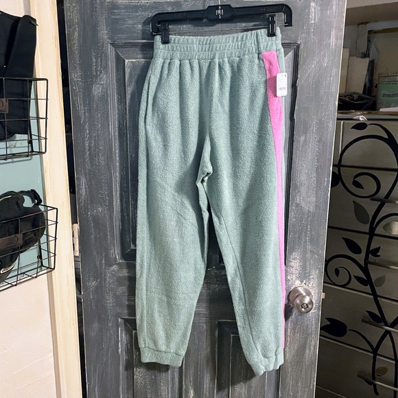 Intimately Free People Fleece Joggers In Valley Girl Combo Green Size Small - Picture 3 of 12